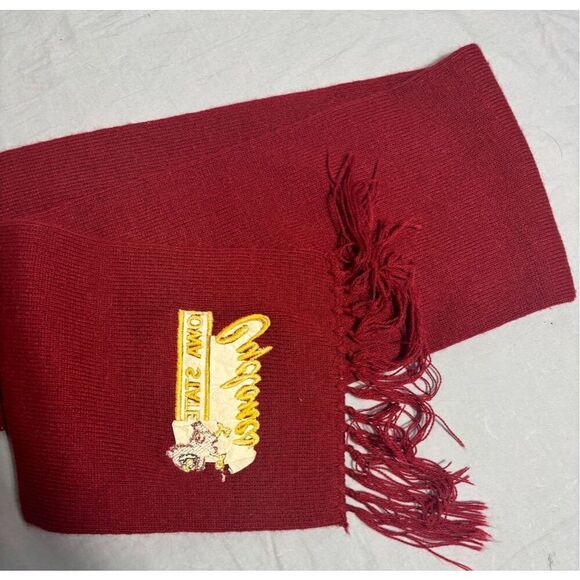 Vintage Iowa State Cyclones Scarf Scarve By Paramount Knitwear Red - Picture 4 of 8